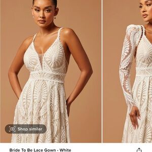 Elegant Lace Gown - White FashionNova